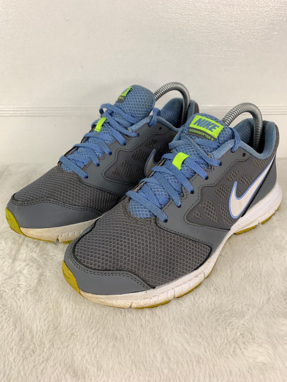 Nike Downshifter 6 Running Shoes Size 8.5 Gray Blue Green 684765-021 Sneakers